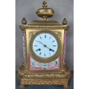 Gilt Bronze Clock And Porcelain Plaque From Sevres Brocot Delettrez