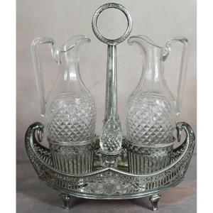 Oil And Vinegar Cruet, Solid Silver, 1st Rooster By Denis Garreau 
