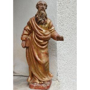18th Century Gilded Wooden Statue Of St. Peter