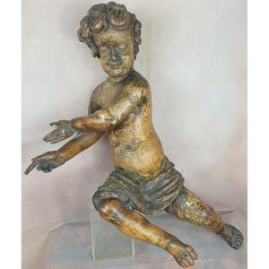 Ange bois sculpté 17ème XVIIème