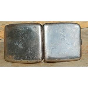 Solid Silver Cigarette Case: Imperial Navy Of Japan, Mount Fuji
