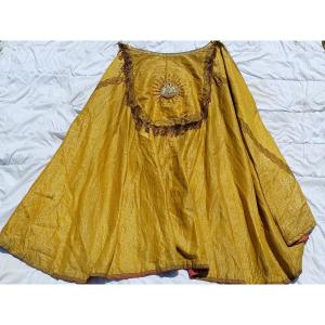 19th-century Pluvial With Gold-threaded Brocade And Gold-thread Embroidery