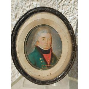 Miniature Portrait Of An Officer Of The Holy Roman Empire From The Napoleonic Era