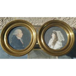 Pair Of Portraits From The Revolutionary Period, Signed "thibaut." 1797