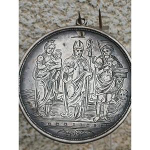 Medaille argent de pèlerinage contre la peste Venise XVIIeme ou XVIIIeme