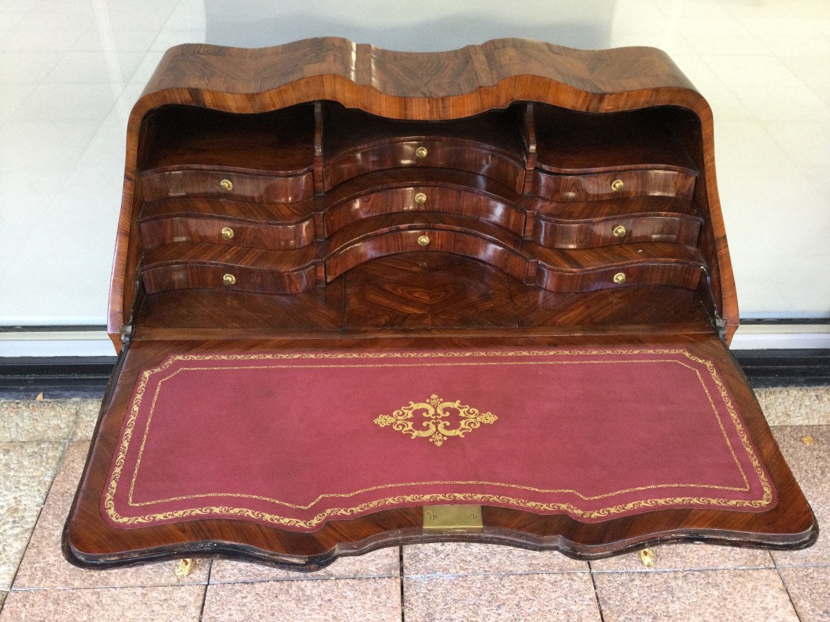 Bureau De Pente époque Louis XV En Bois De Violette-photo-4