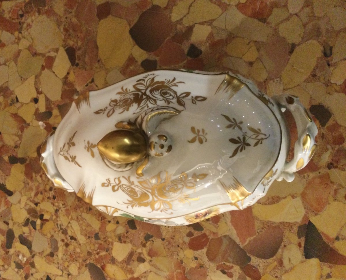 Petite Petite Soupière En Porcelaine Louis XV-photo-3