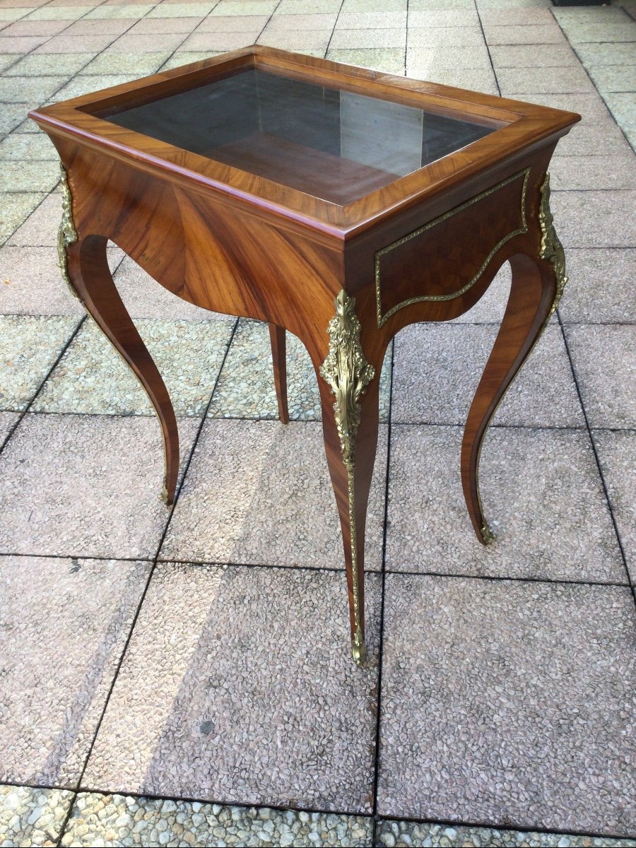 A Small Flat Marquetry Showcase-photo-3