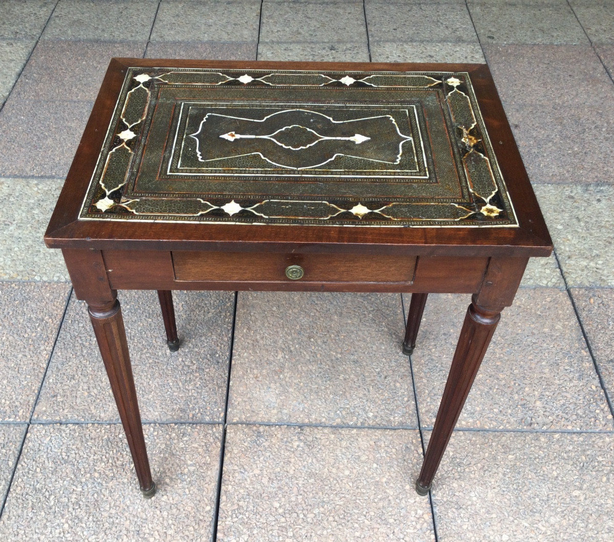 A Small Louis XVI Mahogany Side Table