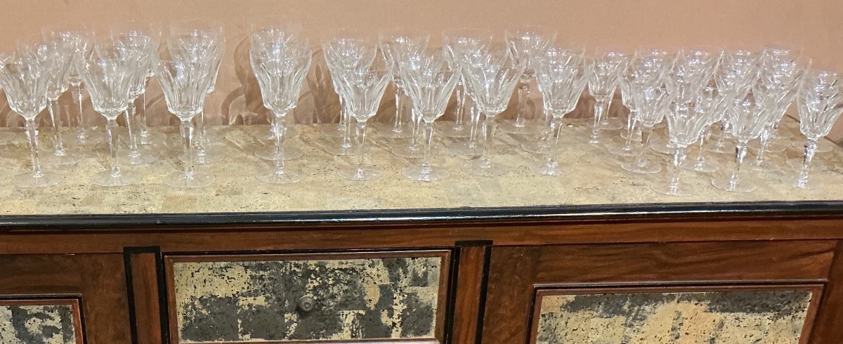 A Set Of Cut Crystal Glasses
