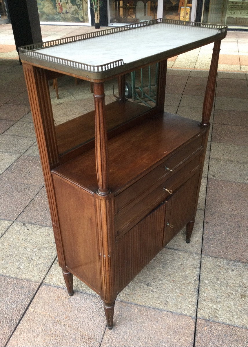 Une console- desserte de style Louis XVI en acajou-photo-4