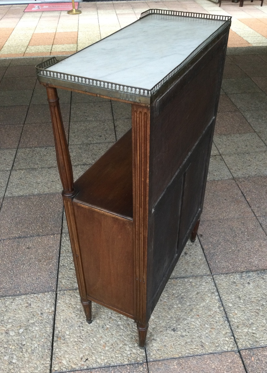 Une console- desserte de style Louis XVI en acajou-photo-2
