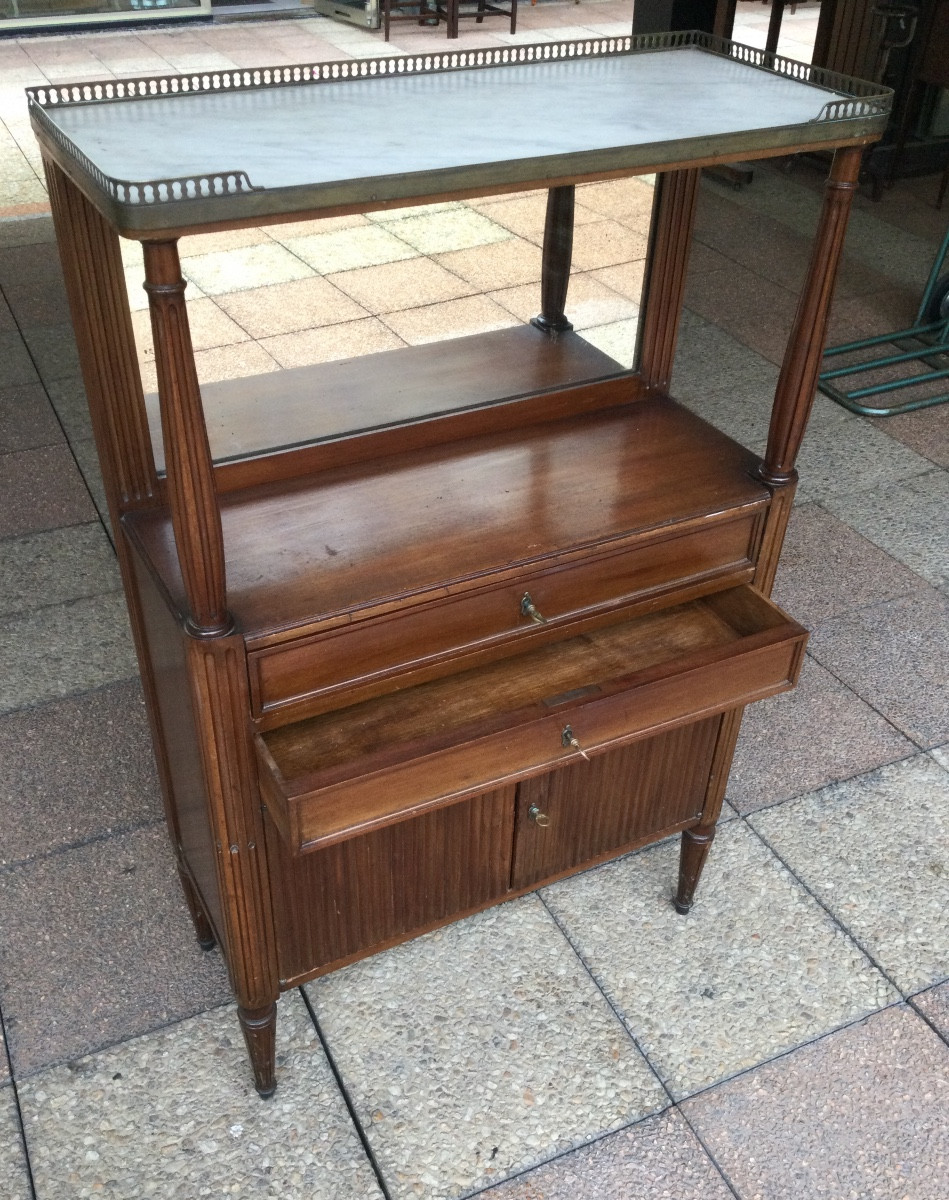 Une console- desserte de style Louis XVI en acajou-photo-3