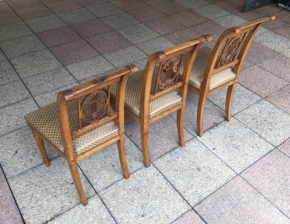Suite de trois chaises de style Directoire  pouvant être vendues à l'unité-photo-2