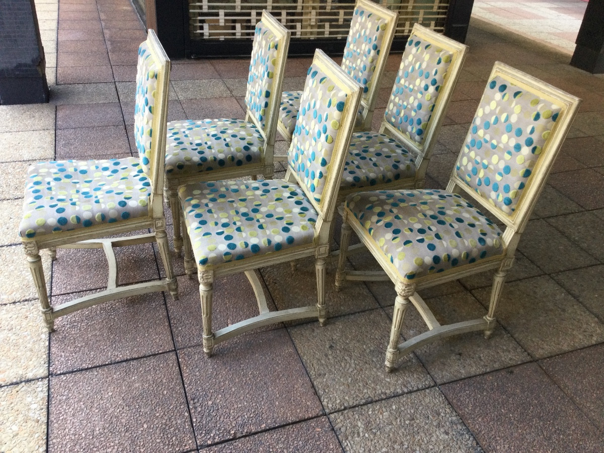 Suite de six chaises Louis XVI-photo-1