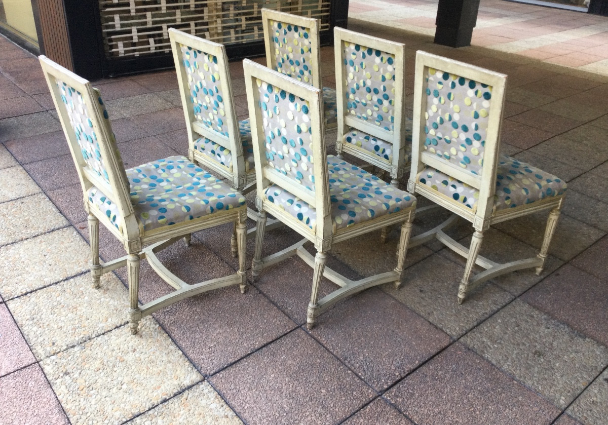 Suite de six chaises Louis XVI-photo-2