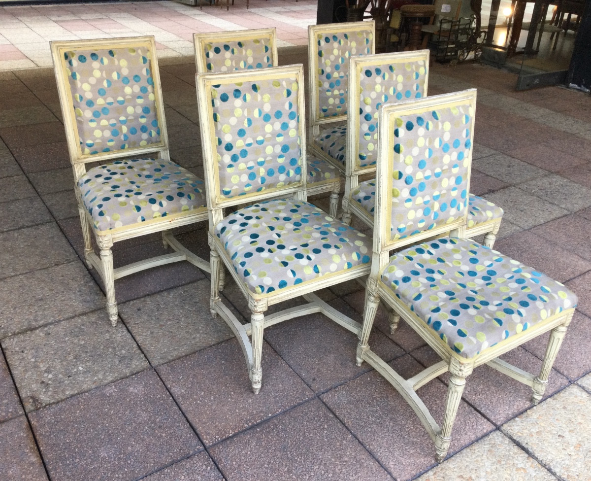 Suite de six chaises Louis XVI