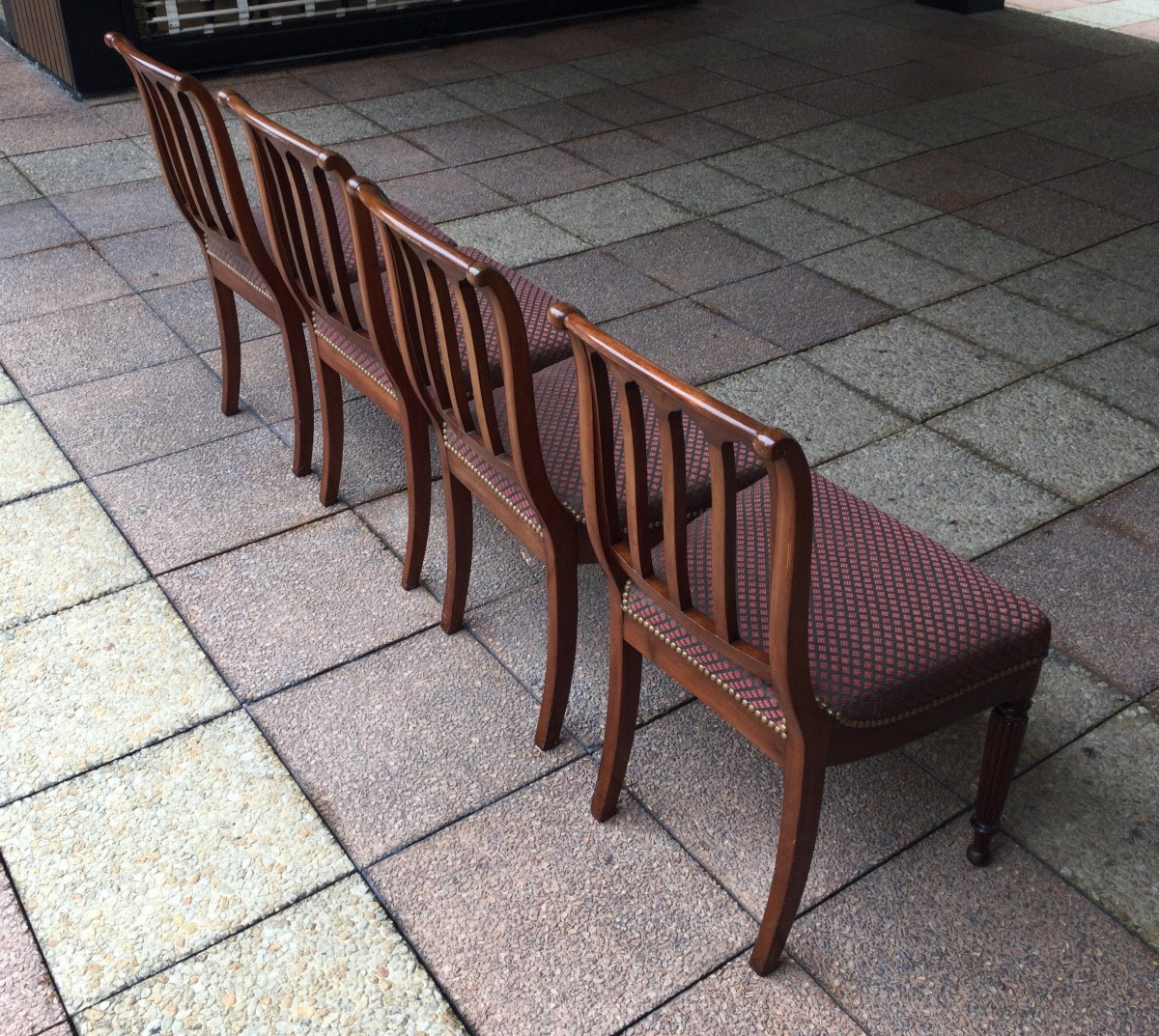 Quatre chaises en acajou d'époque Restauration-photo-3