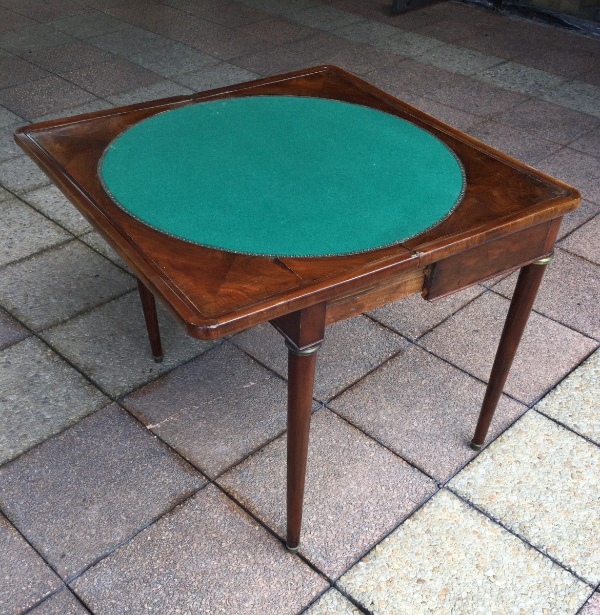 A Mahogany And Marquetry Games Table.-photo-3