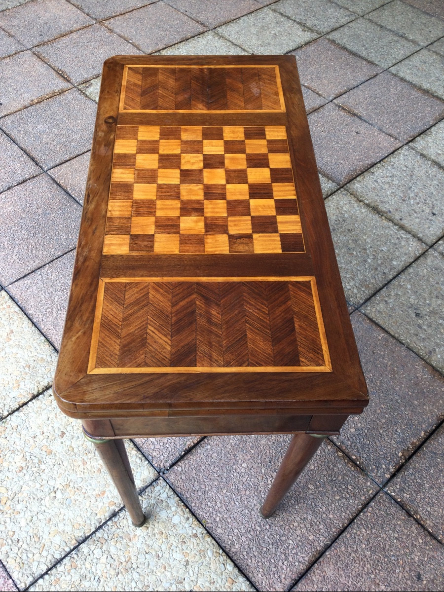 A Mahogany And Marquetry Games Table.-photo-1