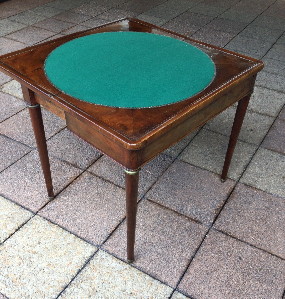 A Mahogany And Marquetry Games Table.-photo-3