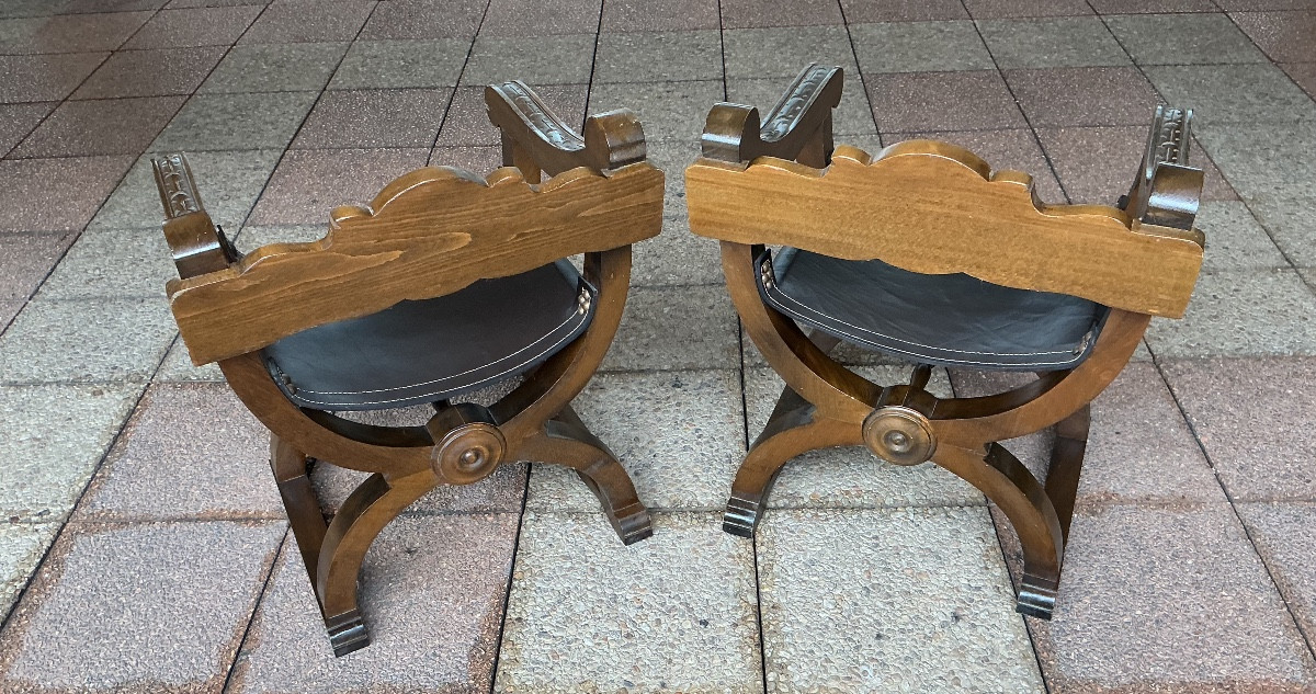 A Pair Of Curule Chairs, Known As "dagobert" Chairs-photo-2