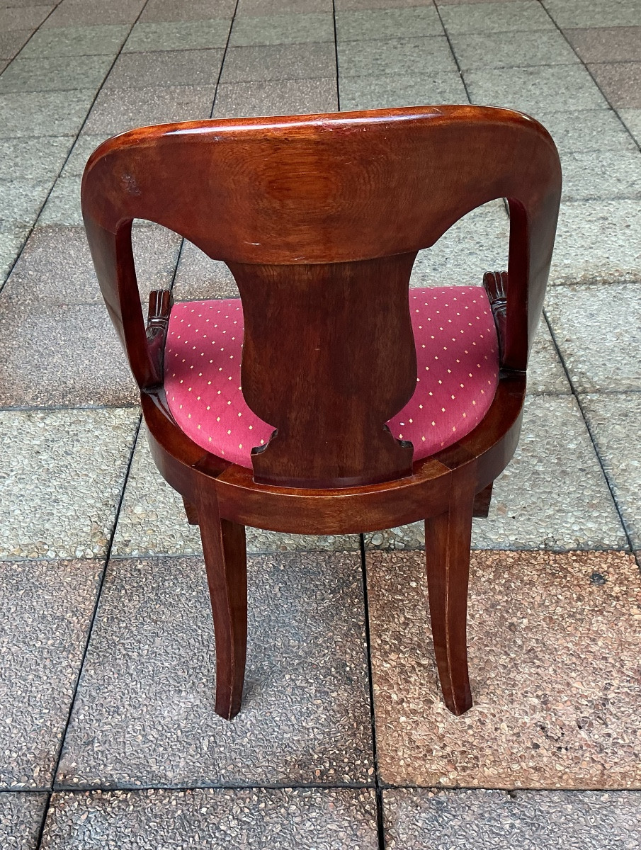 Six chaises '' gondole''en acajou.-photo-5