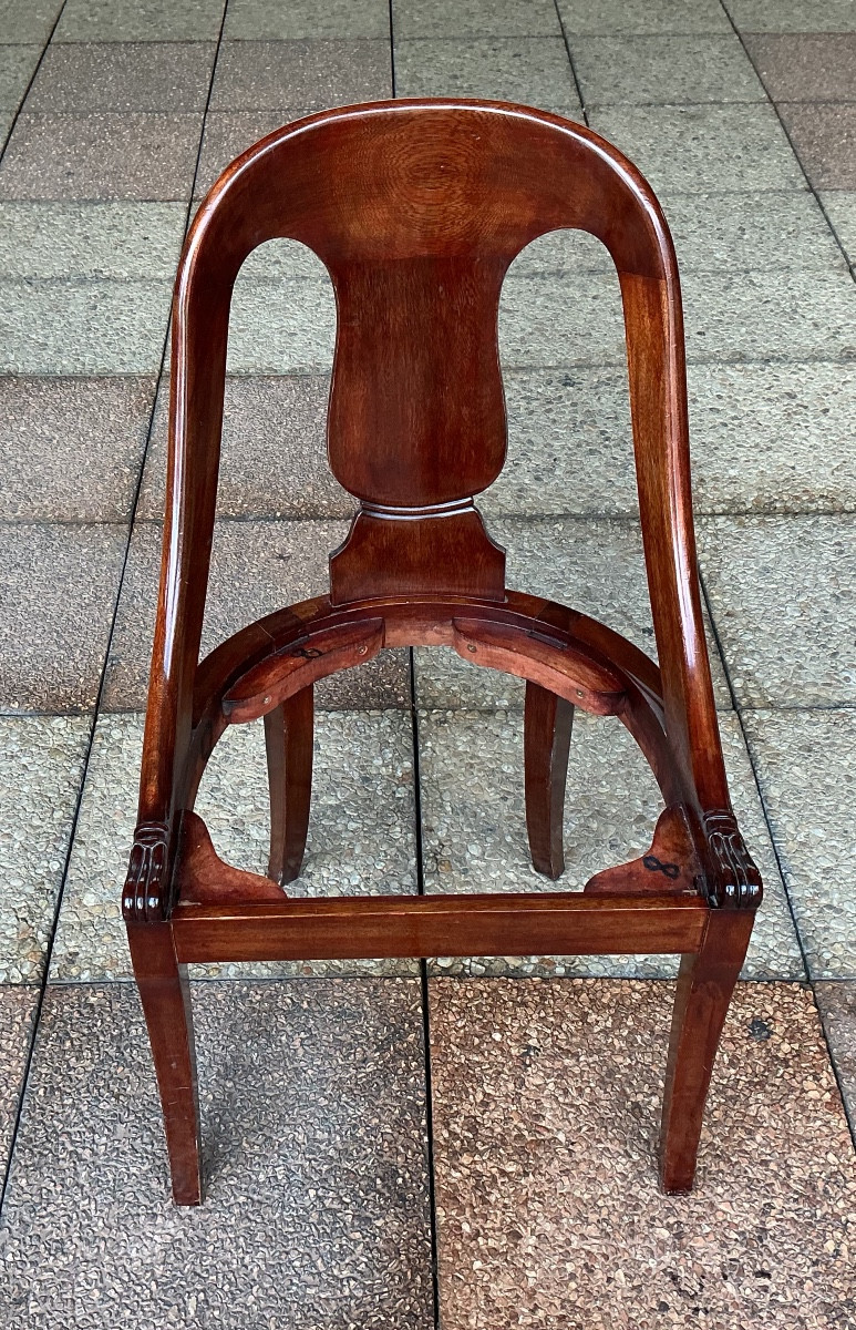Six chaises '' gondole''en acajou.-photo-6