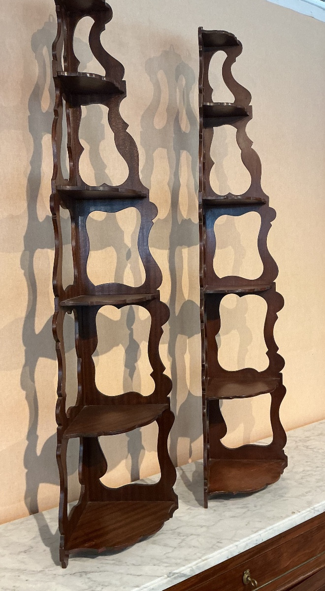 A Pair Of Mahogany Wall Corner Cabinets-photo-2
