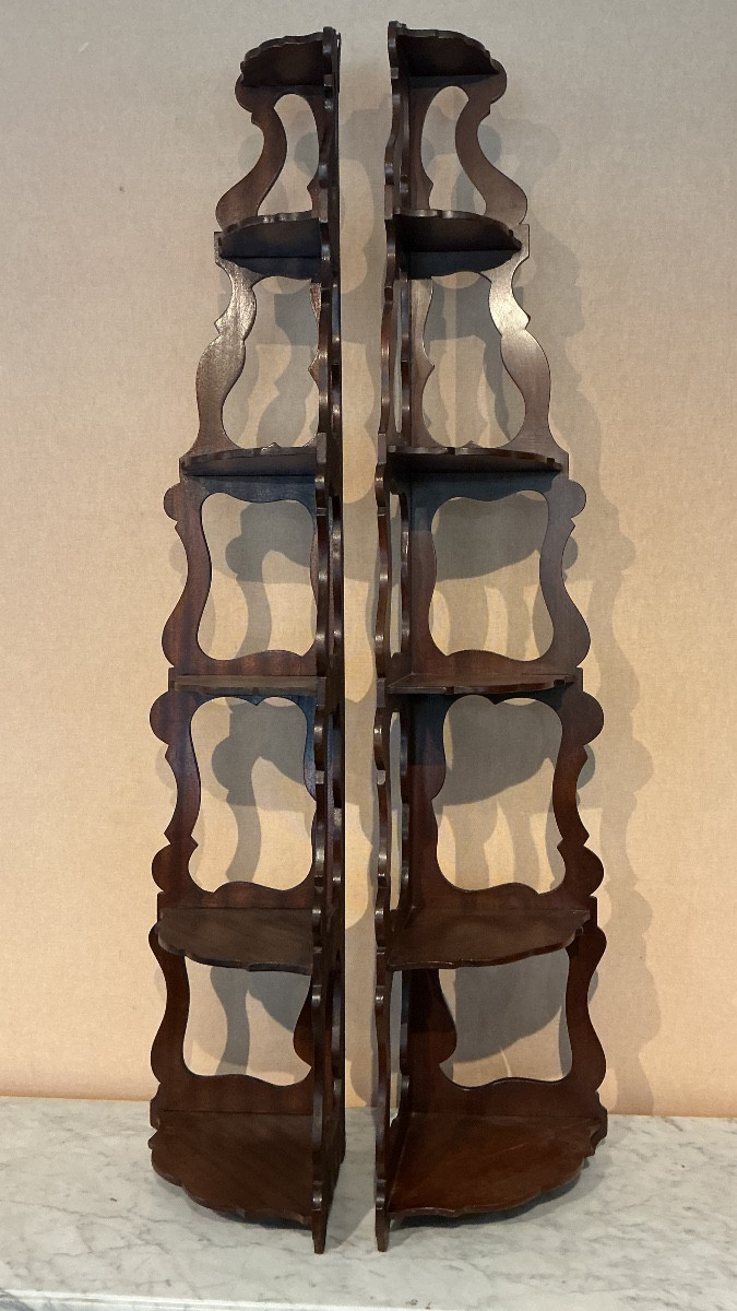 A Pair Of Mahogany Wall Corner Cabinets-photo-3