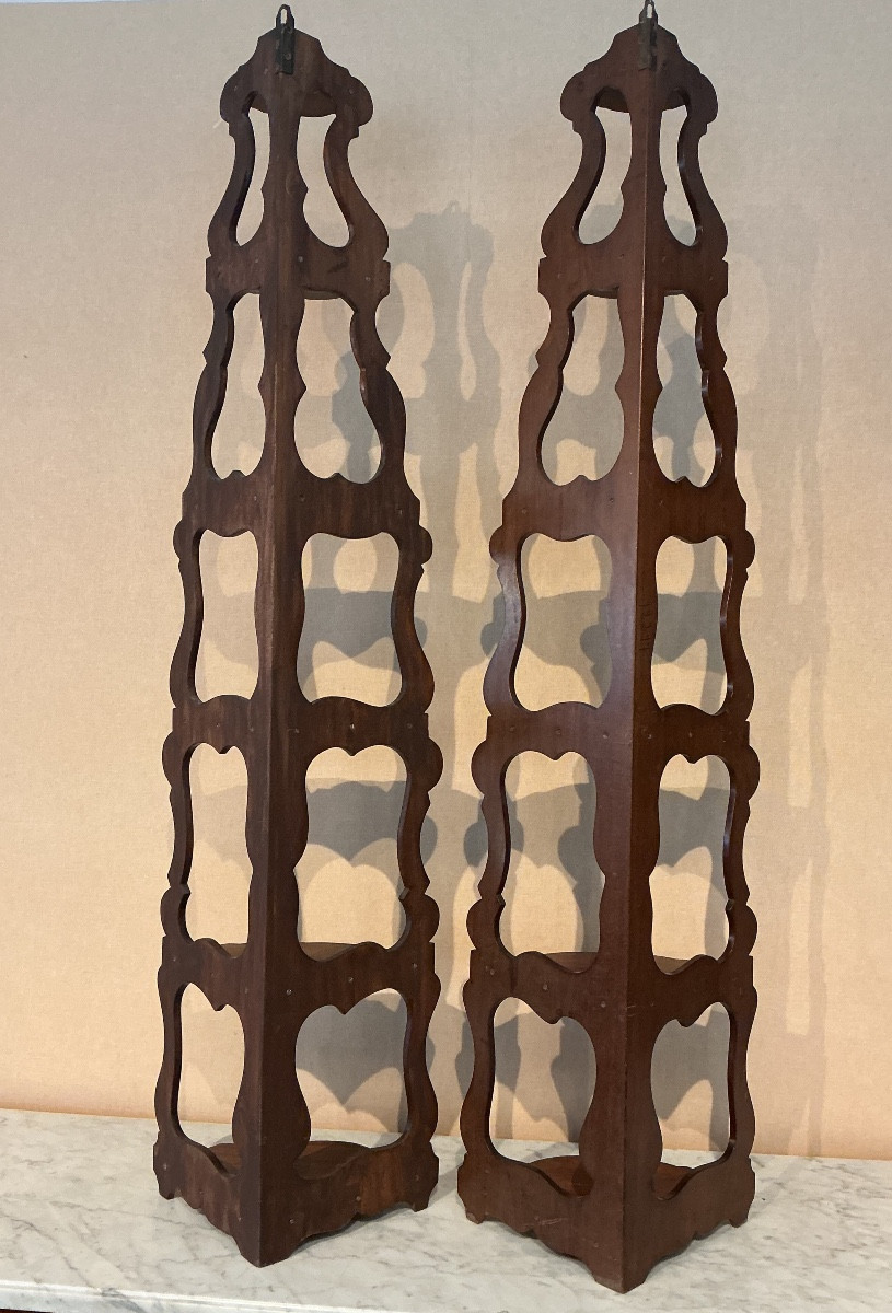 A Pair Of Mahogany Wall Corner Cabinets-photo-1