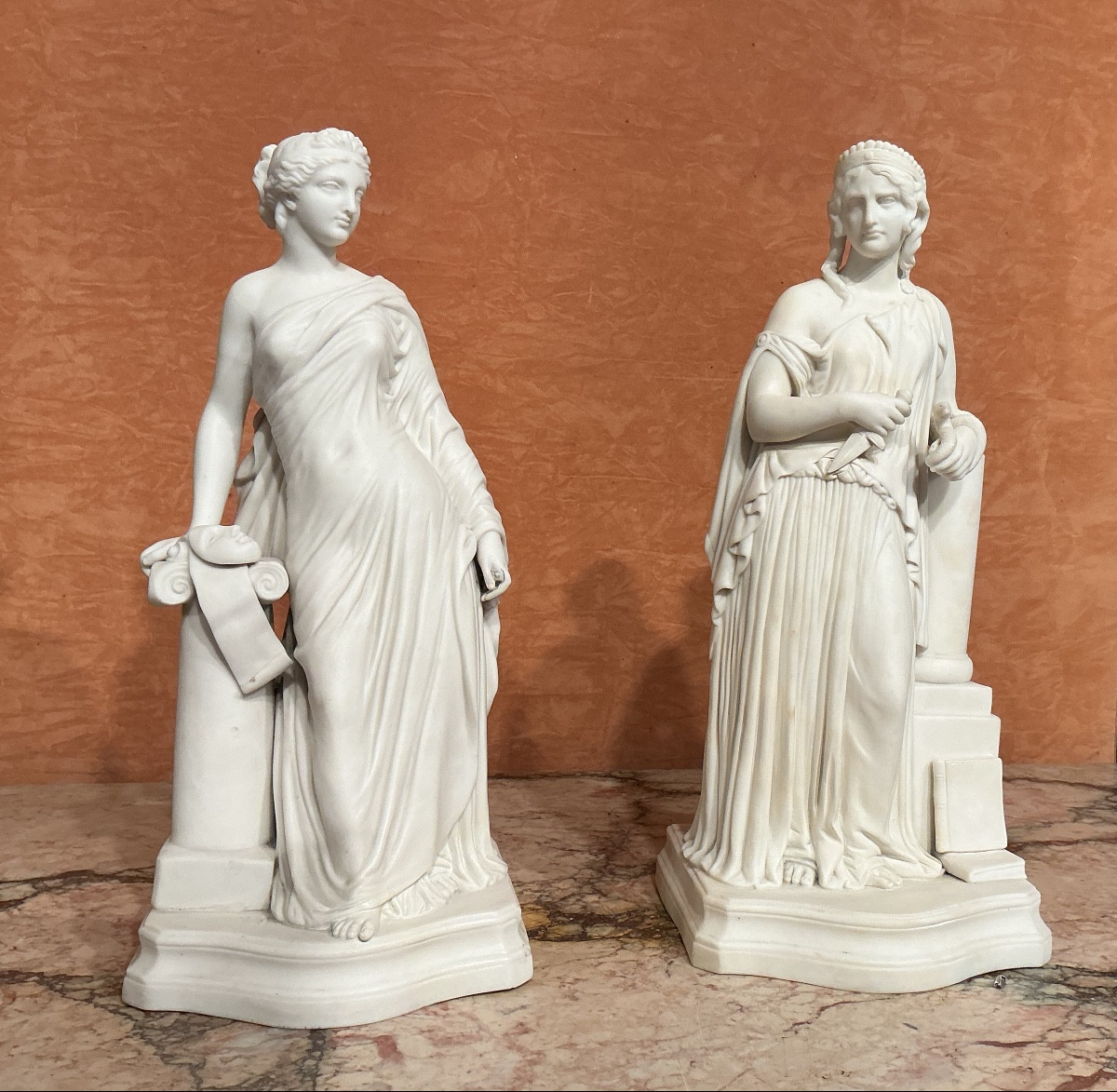 Two Large Biscuit Figures. 