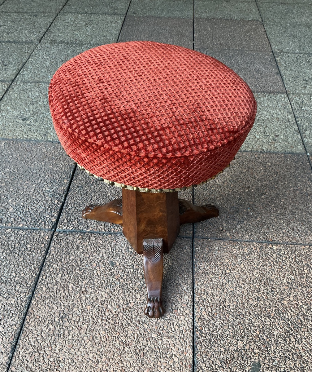 An Empire-style Mahogany Stool.