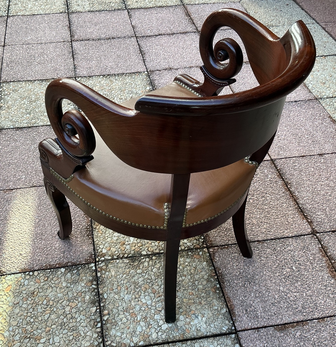 A Mahogany Office Chair.-photo-4