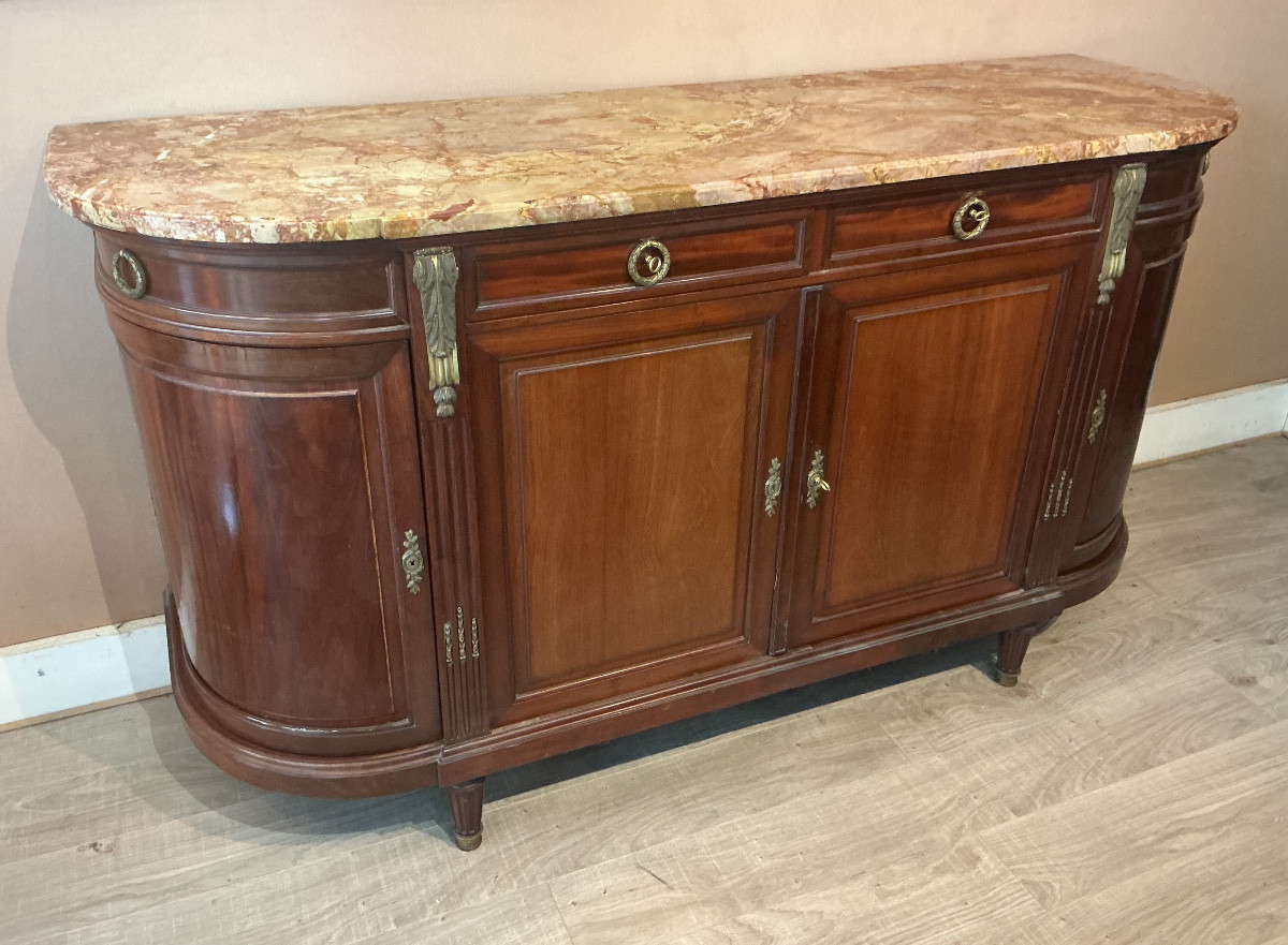 A Louis XVI Style Mahogany Sideboard.-photo-2
