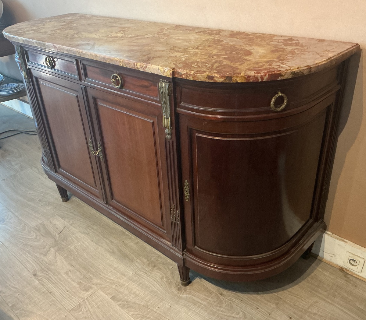 A Louis XVI Style Mahogany Sideboard.-photo-2