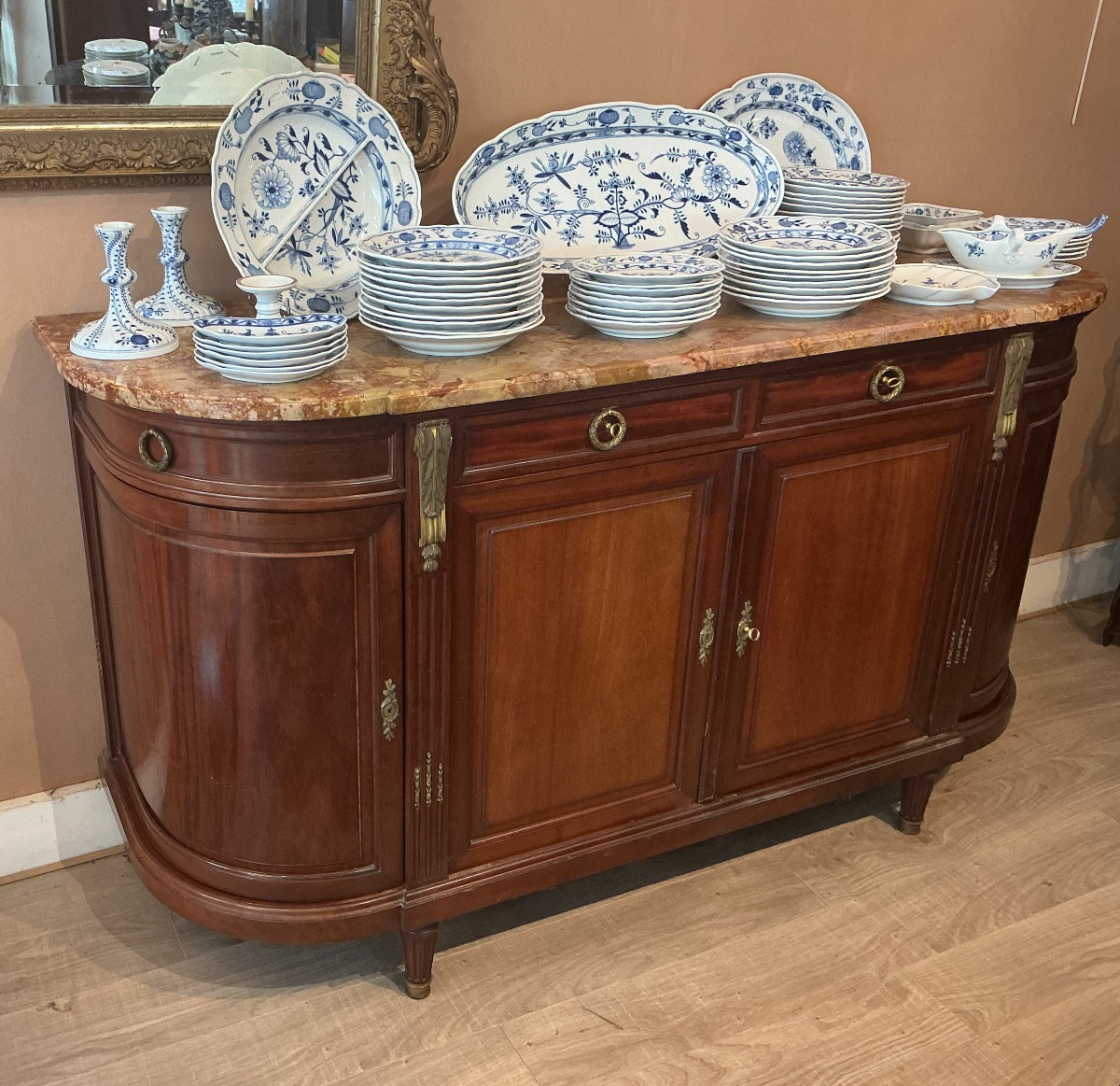 A Louis XVI Style Mahogany Sideboard.