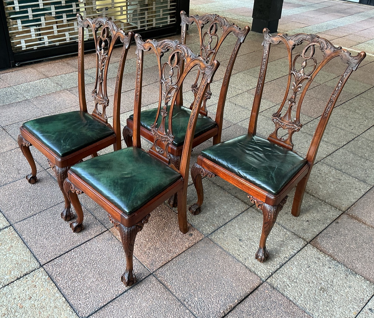 Four Chippendale Style Chairs.-photo-2