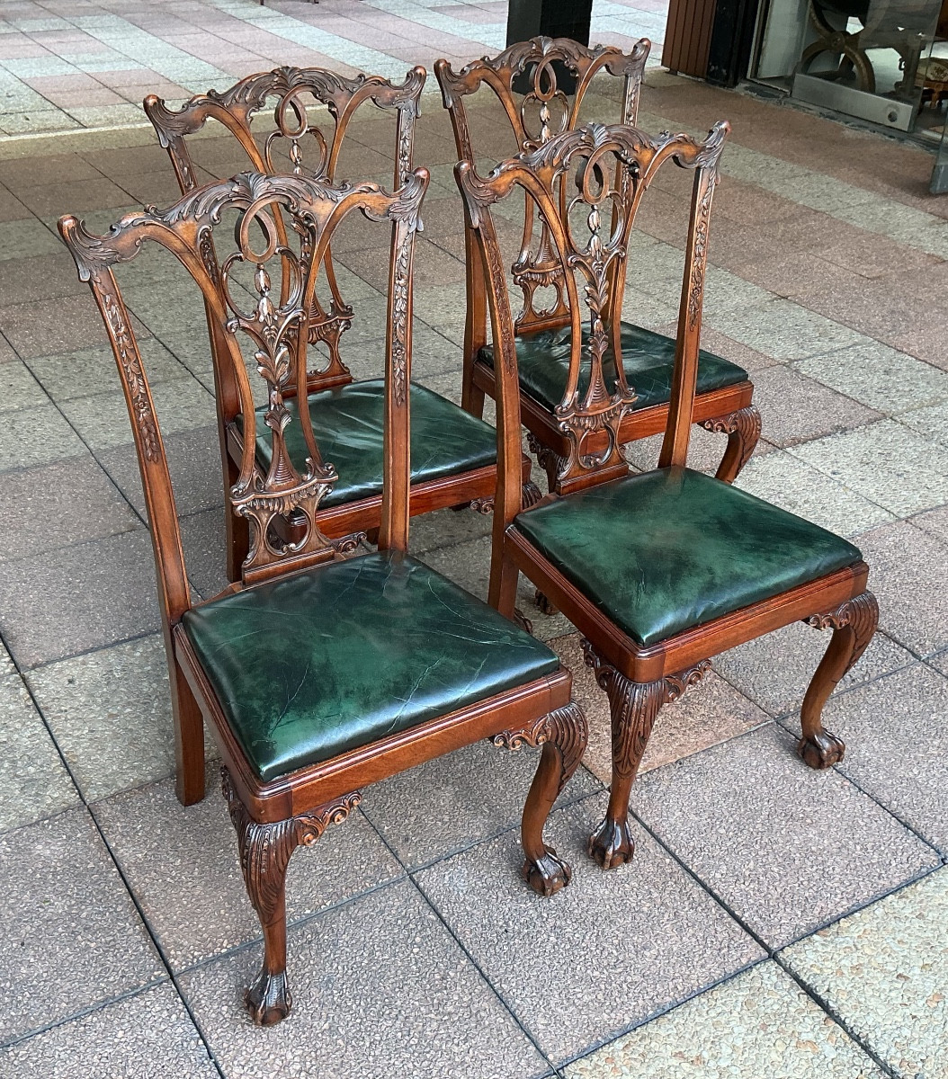 Four Chippendale Style Chairs.-photo-3