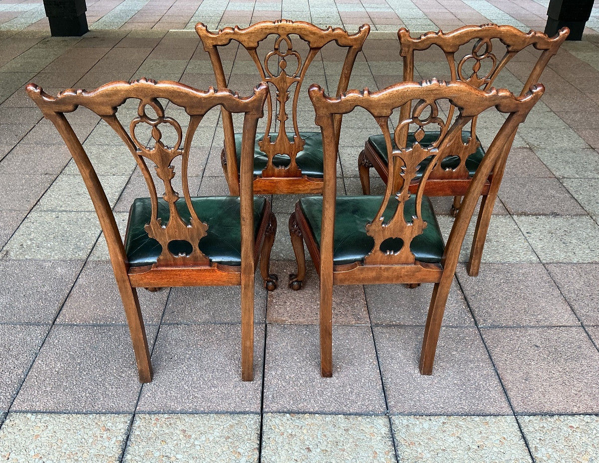 Four Chippendale Style Chairs.-photo-4