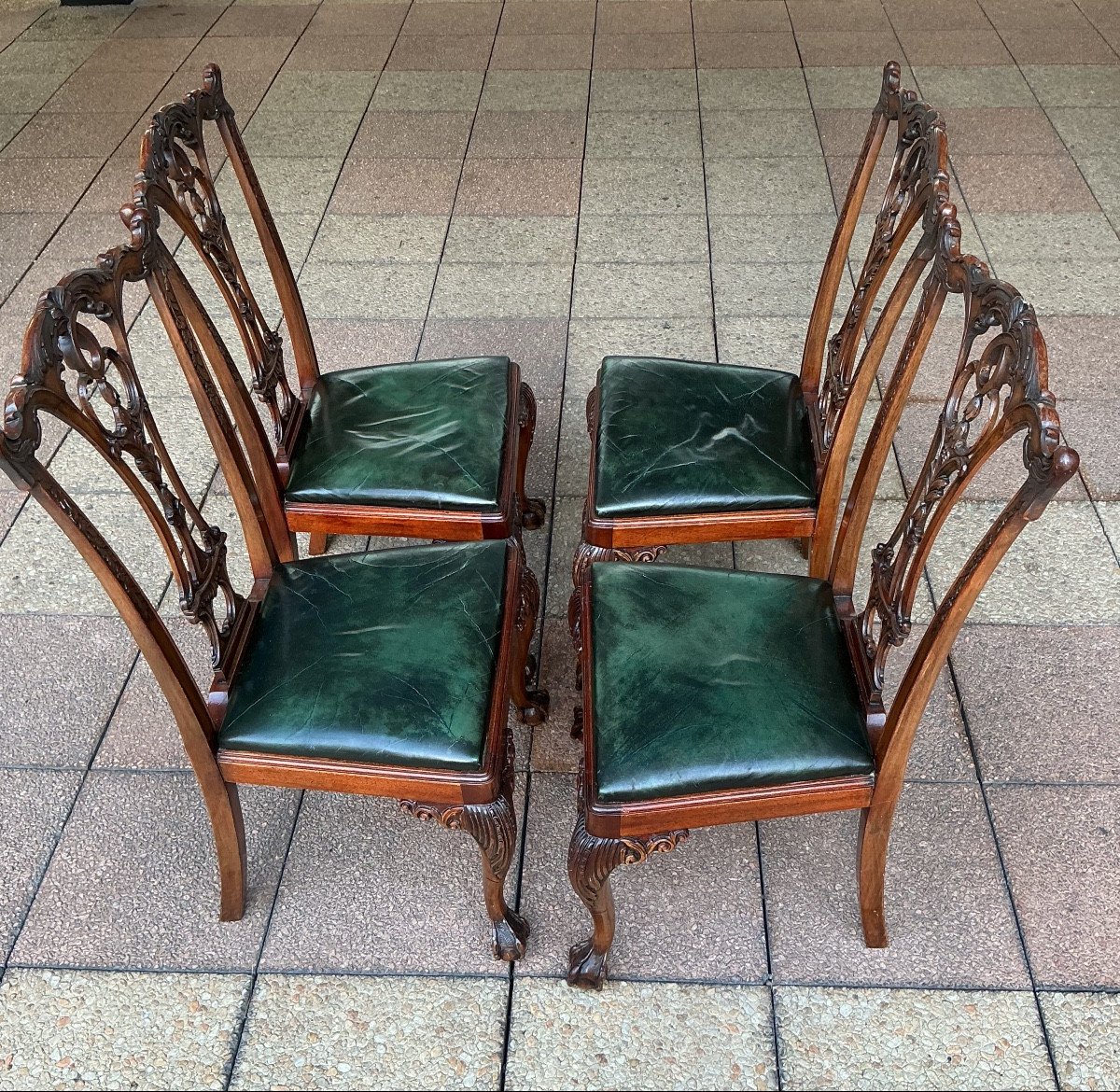 Four Chippendale Style Chairs.-photo-4