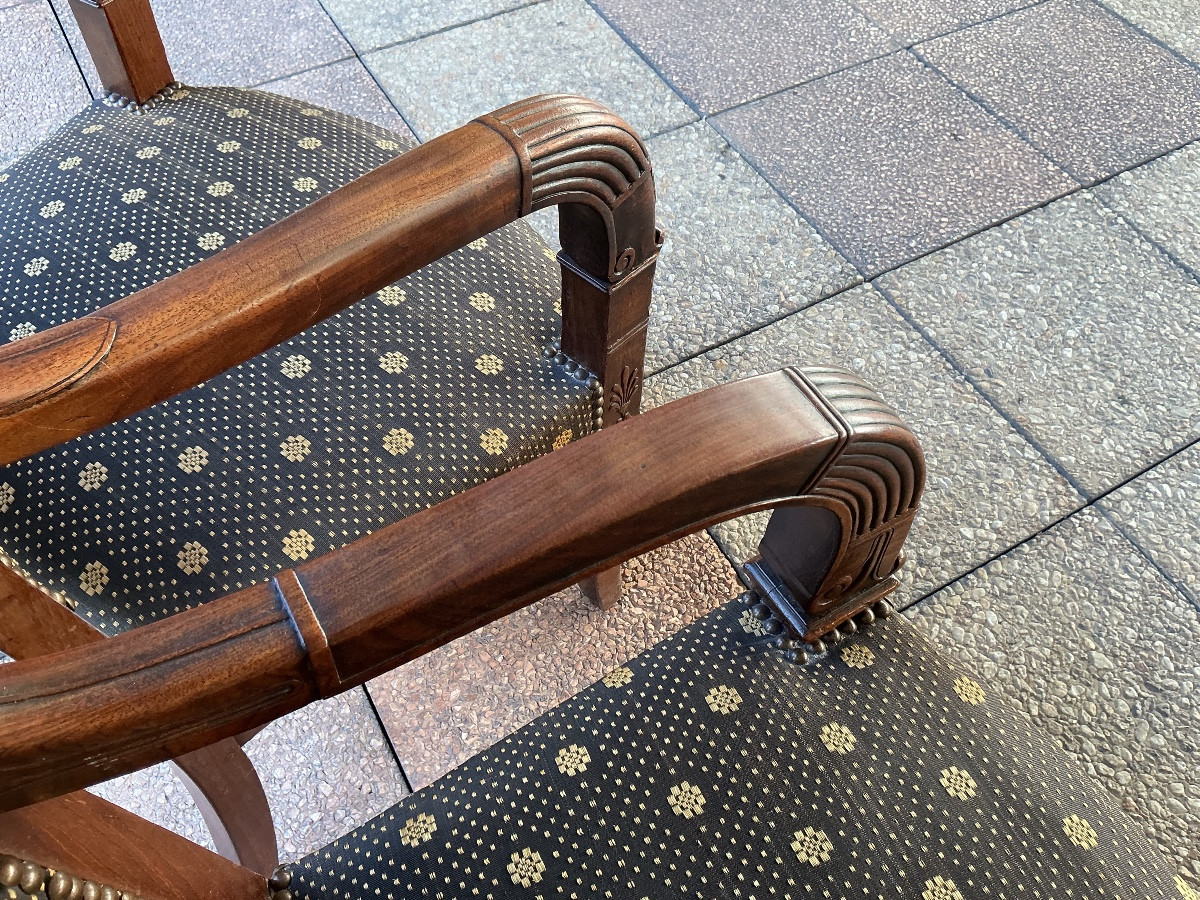 Two Empire Period Mahogany Armchairs.-photo-7