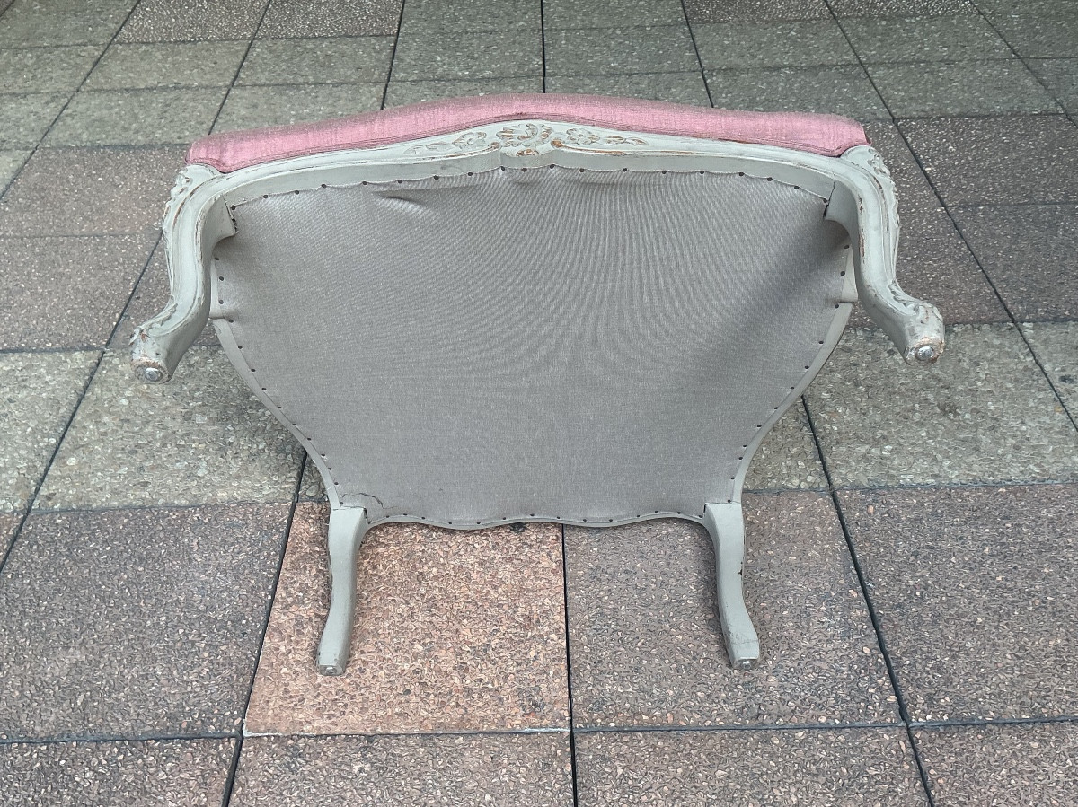 A Large Louis XV Armchair In Painted Wood.-photo-4
