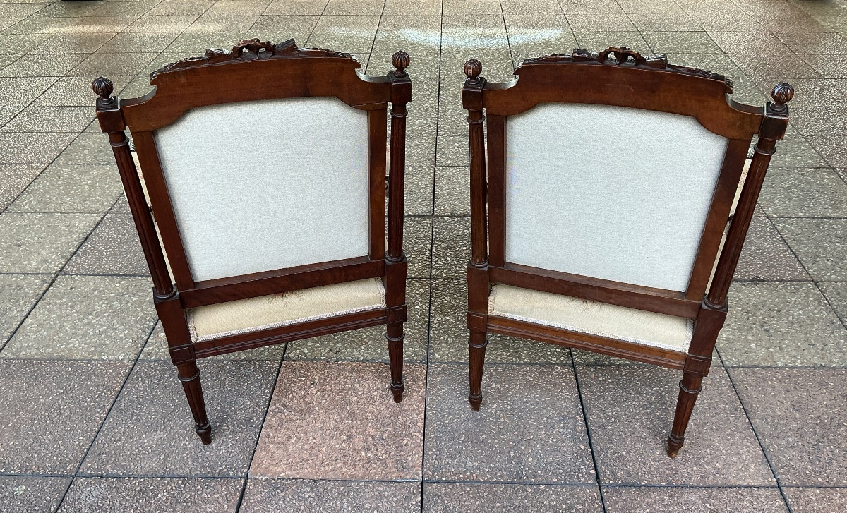 Une paire de fauteuils Louis XVI-photo-3