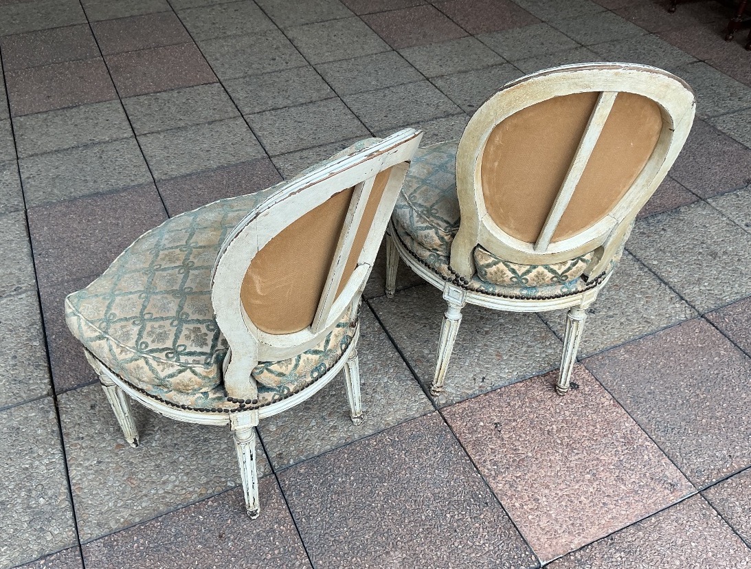 Une paire de chaises d'époque, Louis XVI.-photo-3