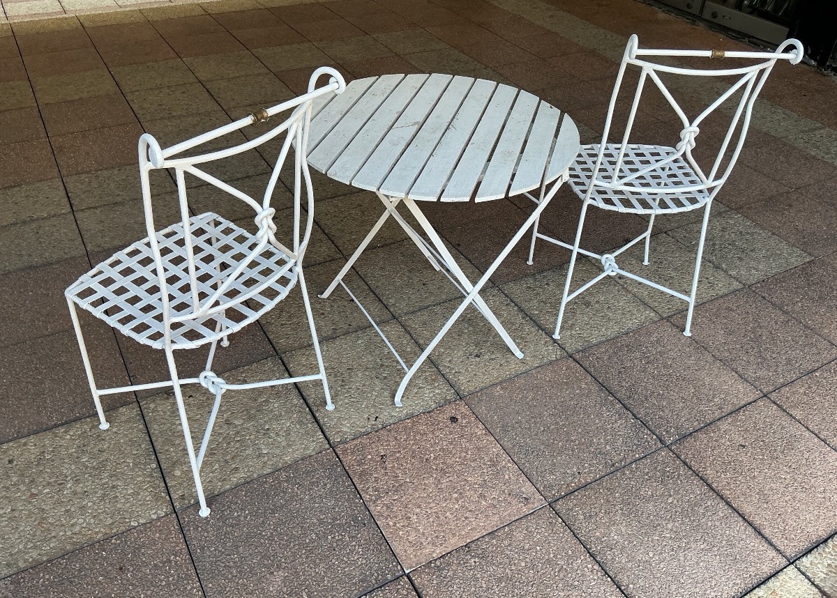 A Small Set Of Antique Garden Furniture.-photo-3