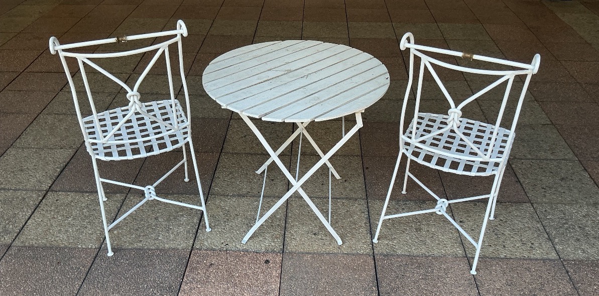 A Small Set Of Antique Garden Furniture.-photo-1