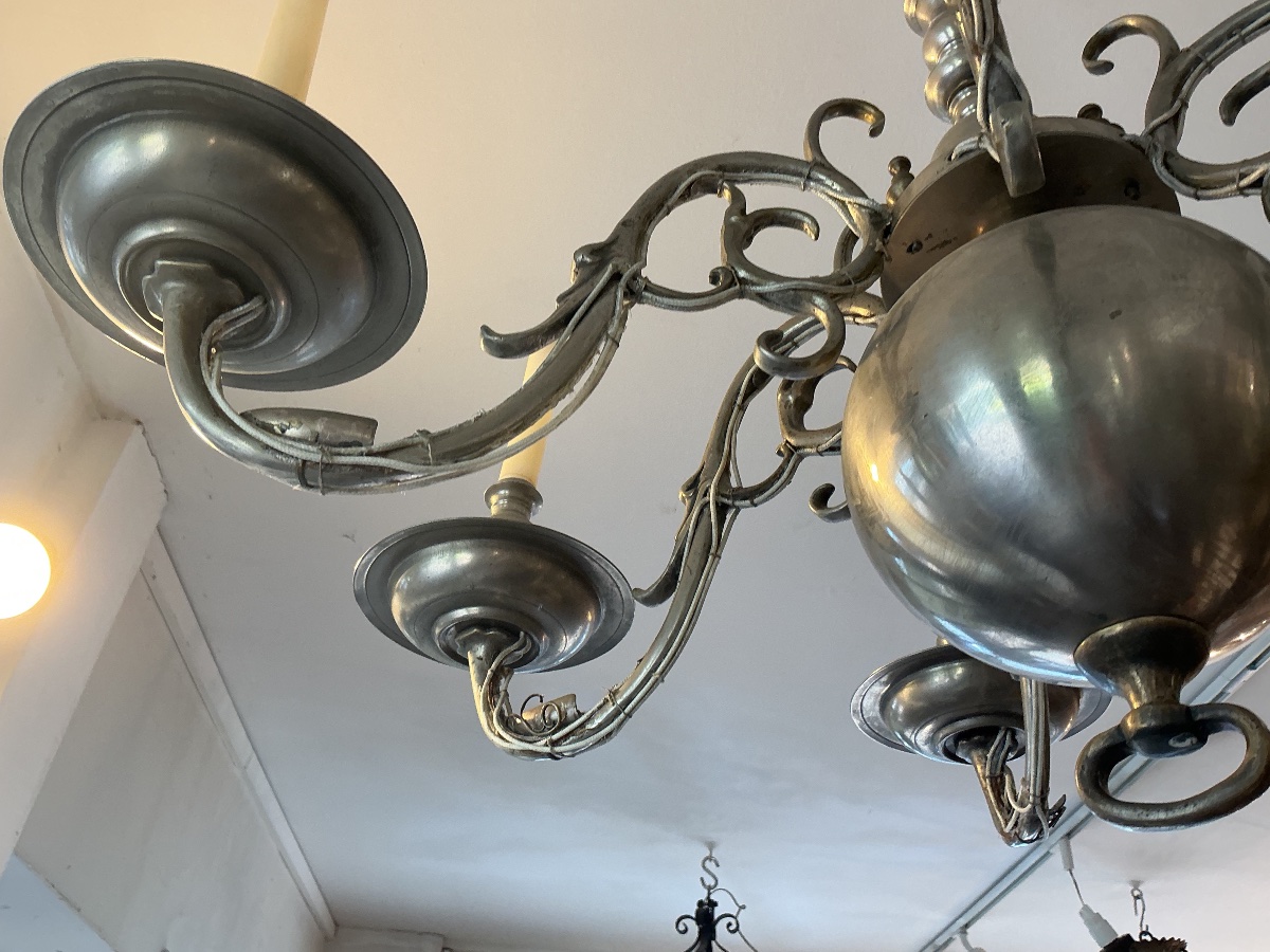 A Dutch Chandelier With Six Light Arms.-photo-1