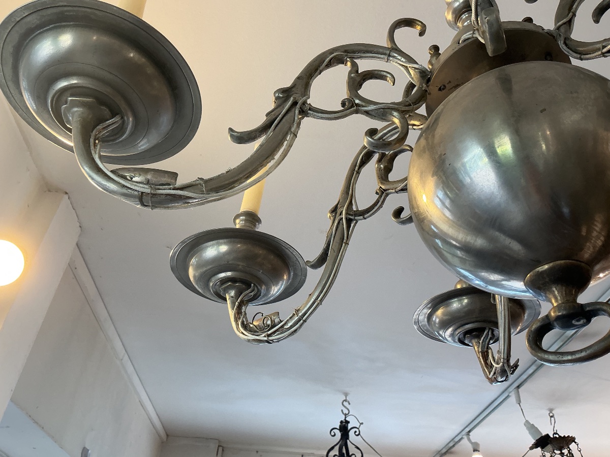 A Dutch Chandelier With Six Light Arms.-photo-3