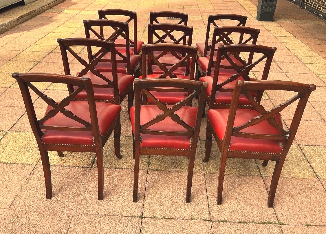 12 chaises en acajou.-photo-2